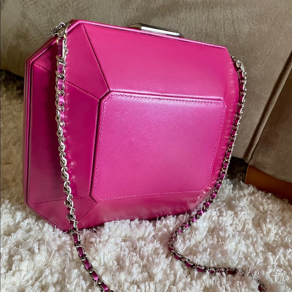Chanel vintage fabulous pink leather octagon handbag